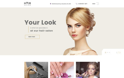 Responsivt Hair Salon Multipage Hemsidemall #61396