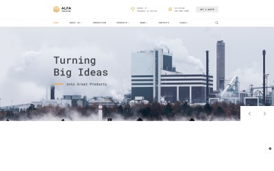 Responzivní Šablona webových stránek "Alfa Industries - Heavy Industries Multipage" #61397