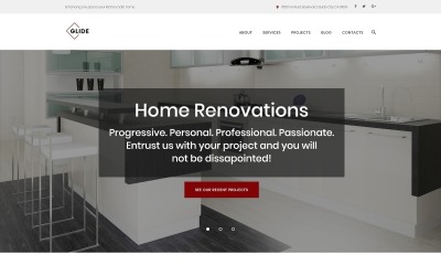 Reszponzív Glide - Home, Bath and Kitchen Renovation Company WordPress Theme WordPress sablon 61320