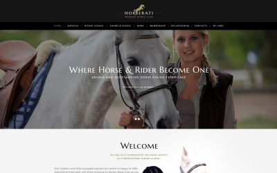 Reszponzív Horserati - Horse Club Multipage Weboldal sablon 61369