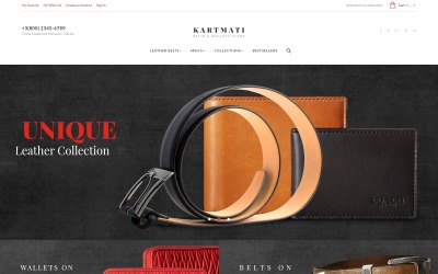 Kartmati - Tema Magento de artículos y accesorios de cuero