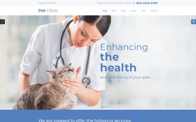"Pet Clinic - Vet Medicine Responsive" - адаптивний Joomla шаблон №61412
