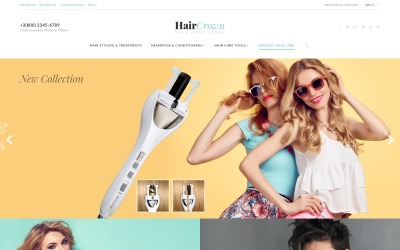 Reszponzív HairCrown - Hair Salon Responsive Magento sablon 61418