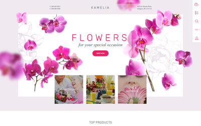 "Flower Shop Responsive" 响应式Shopify模板 #62003