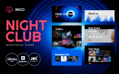 "Inigo - Night Club Responsive" Responsive WordPress thema №62043