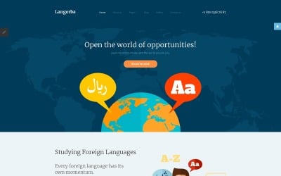 Langerba - Шаблон Joomla для языковой школы