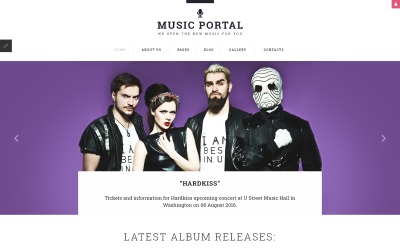 Modelo de Joomla responsivo de portal de música