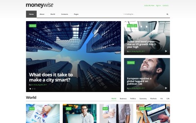 Moneywise - responsywny szablon wielostronicowej witryny Financial News Magazine