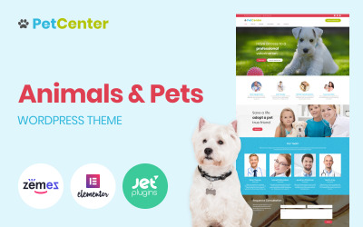"PetCenter - Vétérinaires et Animaux Responsif" thème WordPress adaptatif #62035