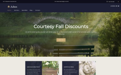Responsive Ashton - Funeral & Cemetery Services WordPress Theme #62025