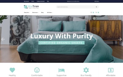 Responsive BioTron - Home Textiles Store Magento Theme #62087