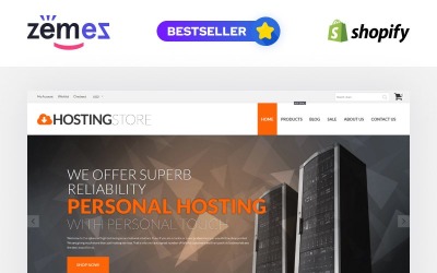 Responsivt Hosting Store - Hosting & Software Shopify-tema #62056