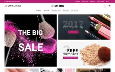 Reszponzív Cosmetta - Cosmetics Store Magento sablon 62093