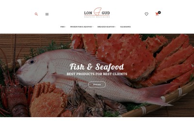 Tema Magento Responsive #62082 "Longud - Seafood Delicacies Magento Theme"