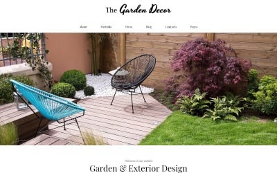 Tema WordPress reattivo per decorazioni da giardino e design esterno
