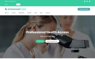 UniversalCare - Responsivt WordPress-tema för Medical Center