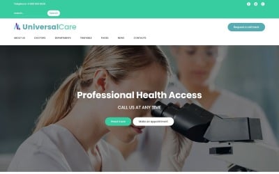 UniversalCare - Tema WordPress responsivo ao centro médico