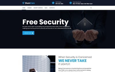 DunCan - Security Systems &amp; Bodyguard Services WordPress Theme
