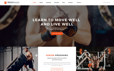 "Edward Newman - Crossfit Trainer Multipage" Responsive Website template №62182