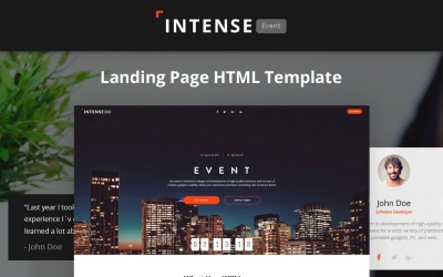 Modello di Landing Page Responsive #62198 "Intense - Event Planner HTML5"