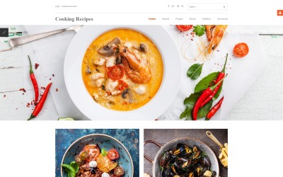 Modelo responsivo do Joomla para receitas de culinária