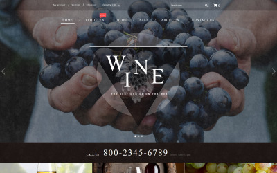 Responsivt Wine - Wine Shop Responsive Shopify-tema #62177