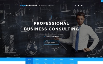 Responsywny szablon Joomla CorpoRational Inc - Business Consulting #62157