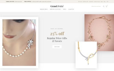 Responzivní Magento motiv "Grand Bridal - Bridal Store" #62101