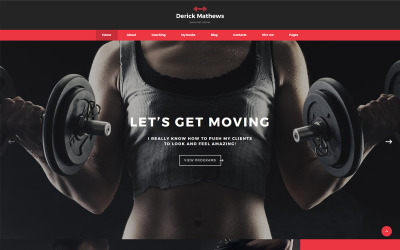 Reszponzív Derick Mathews - Personal Trainer Multipage Weboldal sablon 62181