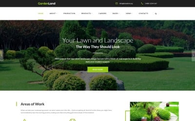 Terreno do jardim - Modelo de site de várias páginas com design externo