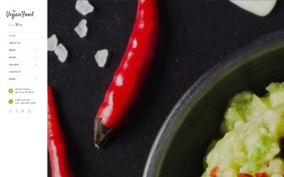 Veganistisch eten - Responsieve websitesjabloon voor vegetarisch restaurant
