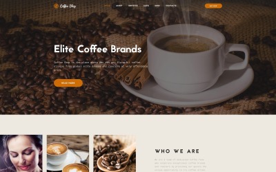 Webbplatsmall för kafé