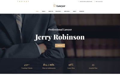 Avukat ve Avukat Çok Sayfalı Web Sitesi Şablonu