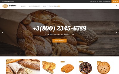 Bakerix - Bakery & Cakes Responsive Magento-tema #62282