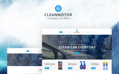 CleanMotor - Responsieve websitesjabloon voor meerdere pagina&amp;#39;s van een autowasbedrijf
