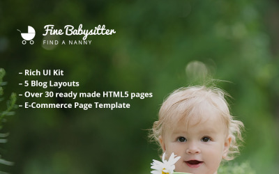 Fine Babysitter - Modello di sito Web multipagina reattivo per servizi di tata