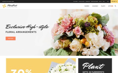FloraFest - Адаптивная тема Magento для цветочного магазина