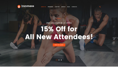 Ironmass - Mehrseitige Website-Vorlage für Fitnesscenter
