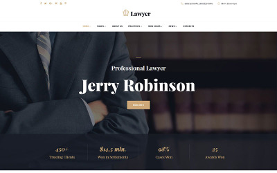 Modello di sito Web multipagina per avvocato e avvocato