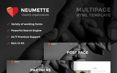 Neumette - välgörenhetsorganisation HTML5 webbplats mall