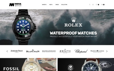 "NovaWatch - Watches Store Responsive" - адаптивний Magento шаблон №62253
