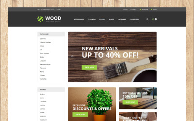 Plantilla OpenCart "Wood Finishes Responsive" #62201