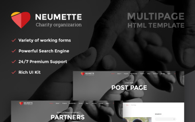 Responsive Neumette - Charity Organization HTML5 Web Sitesi #62299
