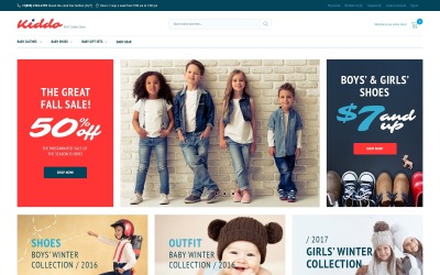 Responsywny szablon Magento Kiddo - Kids Fashion #62280