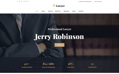 Reszponzív Lawyer & Attorney Multipage Weboldal sablon 62274
