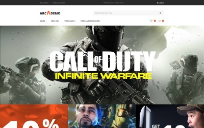 "Arcademo - Video Games Shop Responsive" - адаптивний Magento шаблон №62335