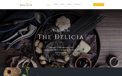Delicia - Адаптивна для WordPress тема ресторану