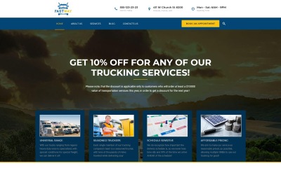 "FastWay - Transportation Company Responsive" Responsive WordPress thema №62353
