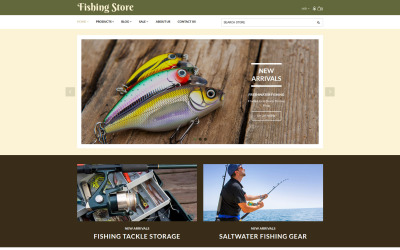 "Fishing Store - Fishing Supplies & Equipment" Responsive Shopify Thema №62317