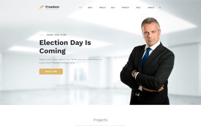 Freedom Political Party Multipage HTML Webbplatsmall